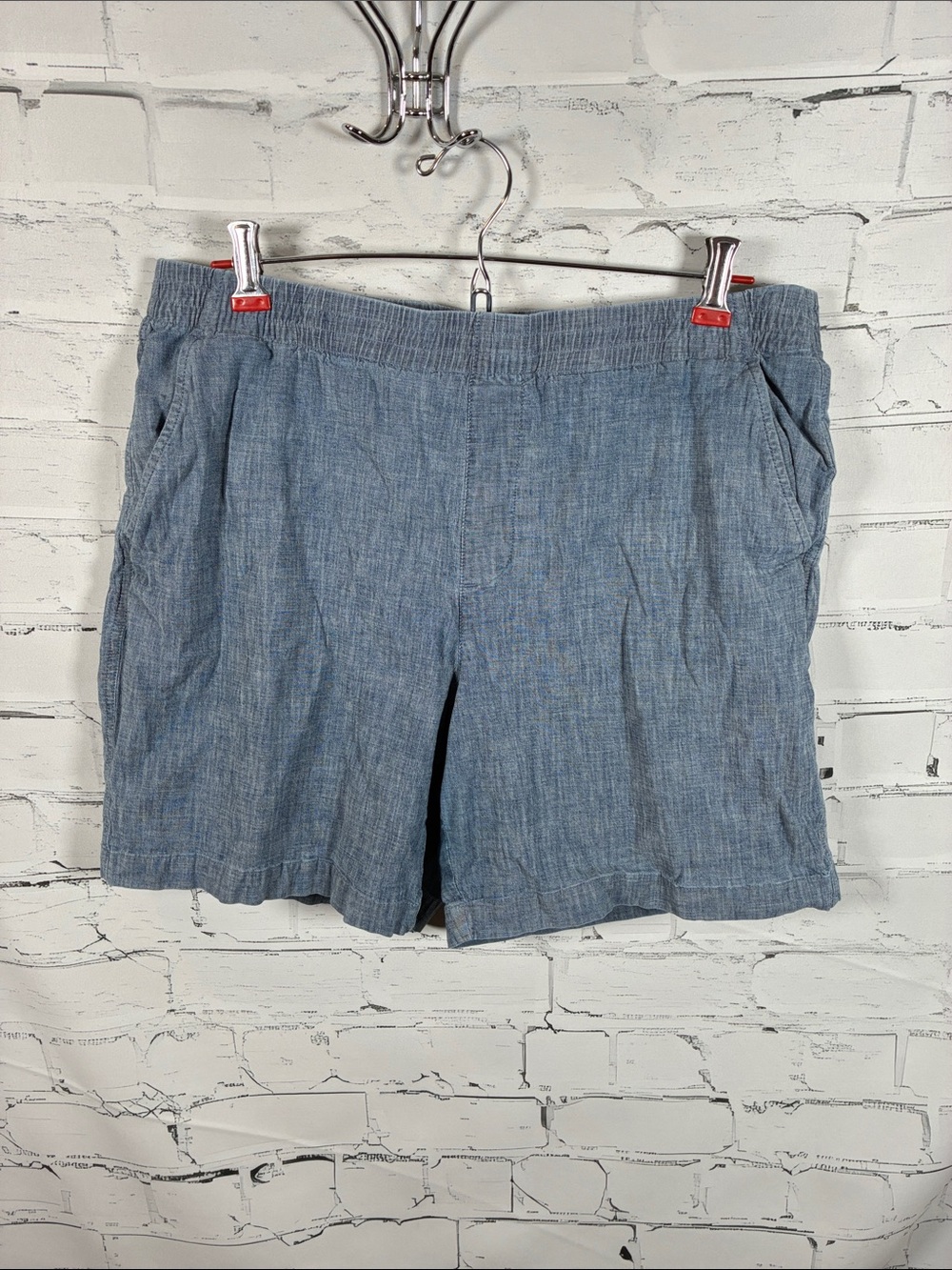 Lands' End chambray Flat-Front Womens Shorts